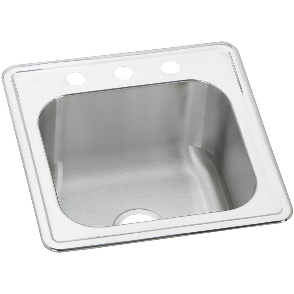 Elkay - 20 Gauge Stainless Steel 20'' x 20'' x 10.125'' Single Bowl Drop-in Laundry/Utility Sink - Brushed Satin