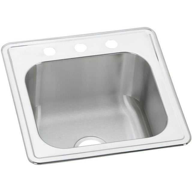 Elkay - 20 Gauge Stainless Steel 20'' x 20'' x 10.125'' Single Bowl Drop-in Laundry/Utility Sink - Brushed Satin