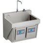 Elkay - MANUAL SINGLE STATION SCRUB SINK W/ KNEE ACTIVATED WATER - Buffed Satin