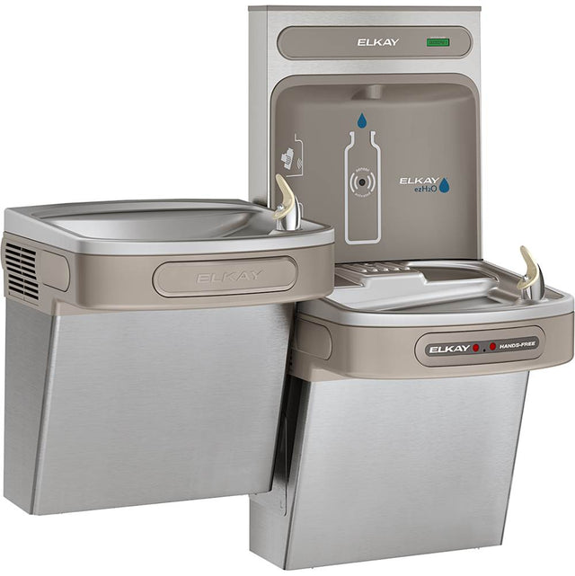 Elkay - ezH2O Bottle Filling Station with Bi-Level ADA Cooler Hands Free Activation Non-Filtered Refrigerated Stainless - Stainless Steel