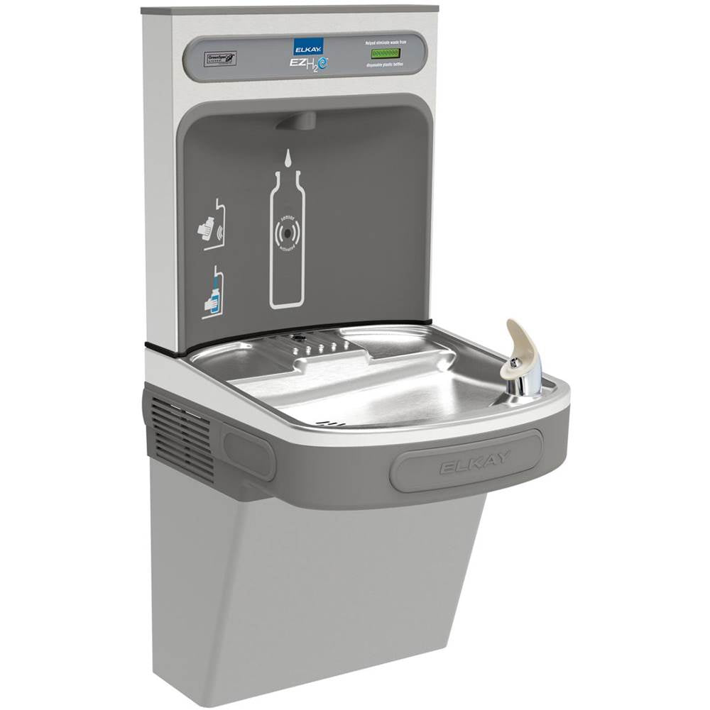 Elkay - ezH2O Bottle Filling Station with Single ADA Cooler, Non-Filtered Refrigerated Light Gray - Light Gray Granite
