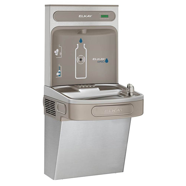 Elkay - ezH2O Bottle Filling Station with Single ADA Vandal-Resistant Cooler, Non-Filtered Non-Refrigerated Stainless - Stainless Steel