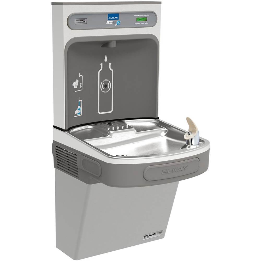 Elkay - ezH2O Bottle Filling Station and Single ADA Cooler, High Efficiency Non-Filtered Refrigerated Light Gray - Light Gray Granite