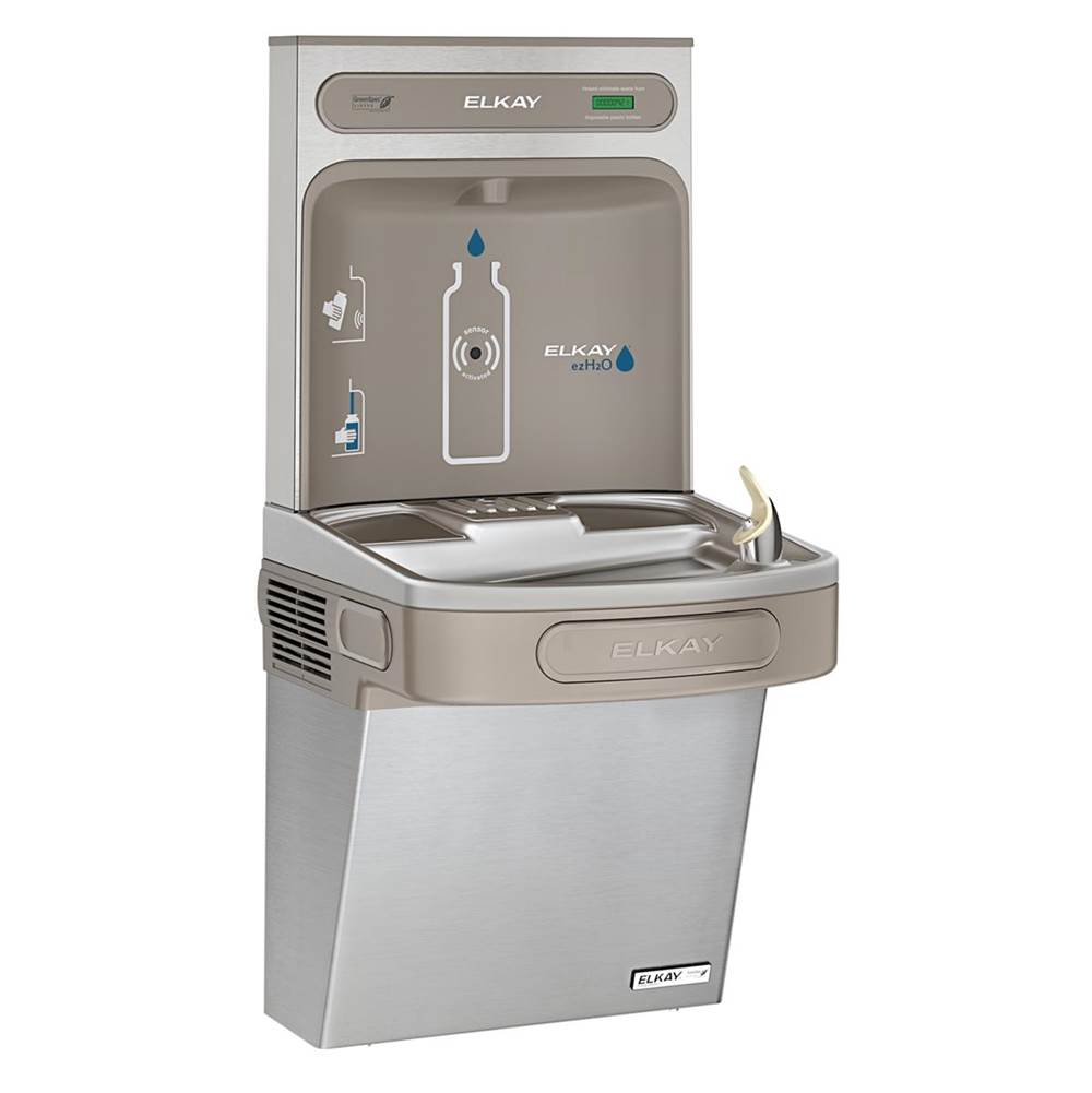 Elkay - ezH2O Bottle Filling Station and Single ADA Cooler, High Efficiency Non-Filtered Refrigerated Stainless - Stainless Steel