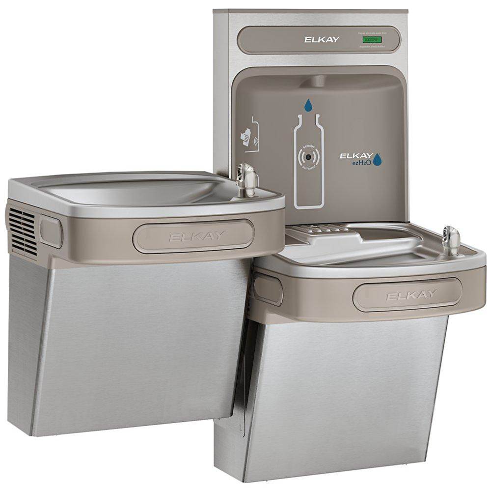 Elkay - ezH2O Bottle Filling Station and Versatile Bi-Level ADA Vandal-Resistant Cooler, Non-Filtered Refrigerated Stainless - Stainless Steel