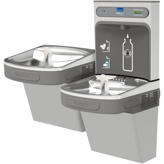 Elkay - ezH2O Bottle Filling Station and Versatile Bi-Level ADA Cooler, Non-Filtered Non-Refrigerated Light Gray - Light Gray Granite