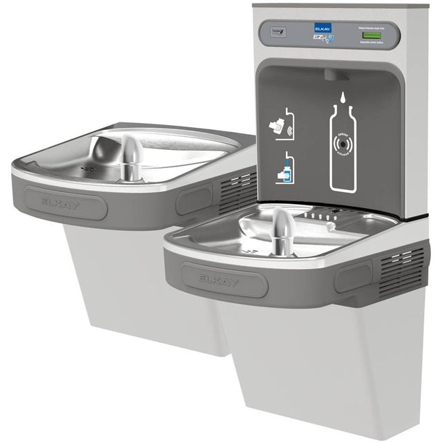 Elkay - ezH2O Bottle Filling Station and Versatile Bi-Level ADA Vandal-Resistant Cooler, Non-Filtered Non-Refrigerated Stainless - Stainless Steel