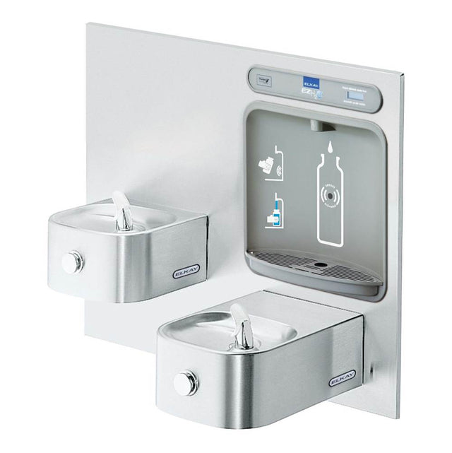 Elkay - ezH2O Bottle Filling Station and Integral Soft Sides Fountain, Non-Filtered Non-Refrigerated Stainless - Stainless Steel