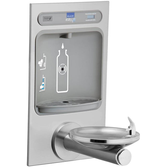 Elkay - ezH2O Bottle Filling Station with Integral SwirlFlo Fountain, Non-Filtered Non-Refrigerated Stainless - Stainless Steel