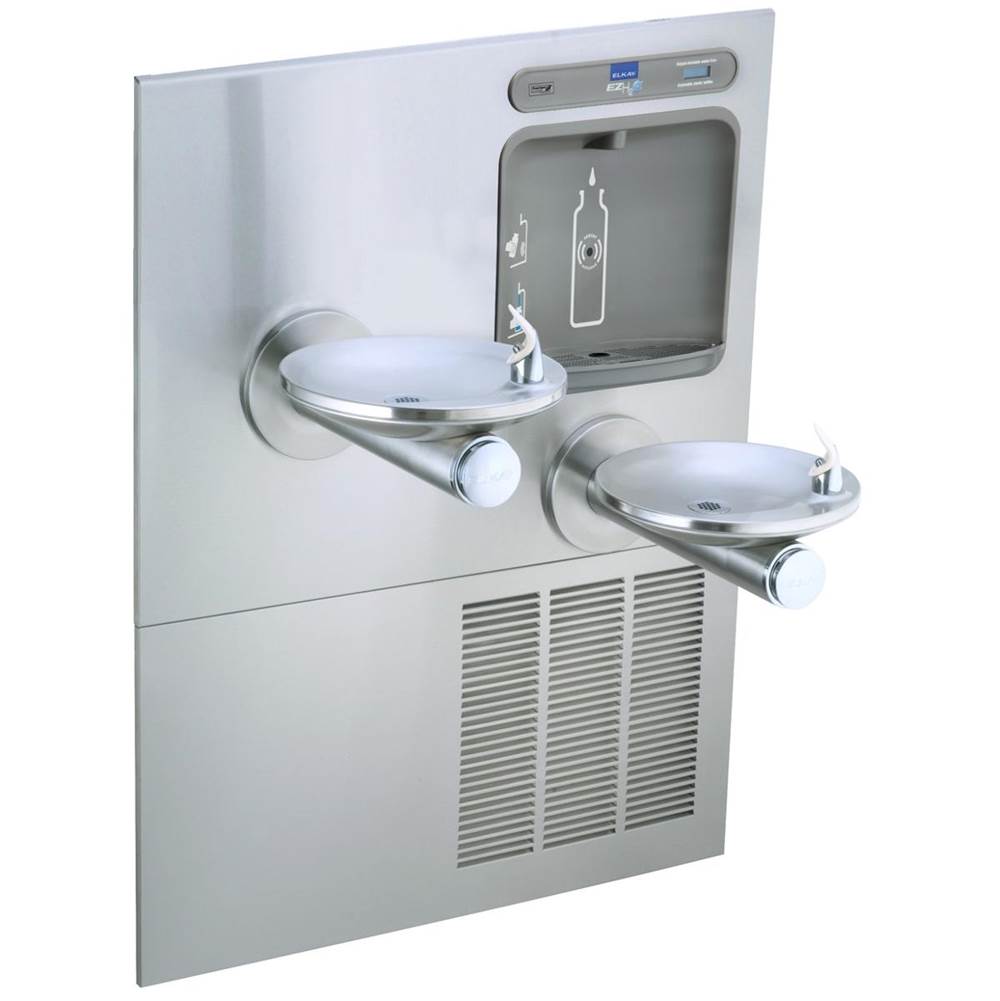 Elkay - ezH2O Bottle Filling Station with Bi-Level Integral SwirlFlo Fountain, Refrigerated Non-Filtered Refrigerated Stainless - Stainless Steel