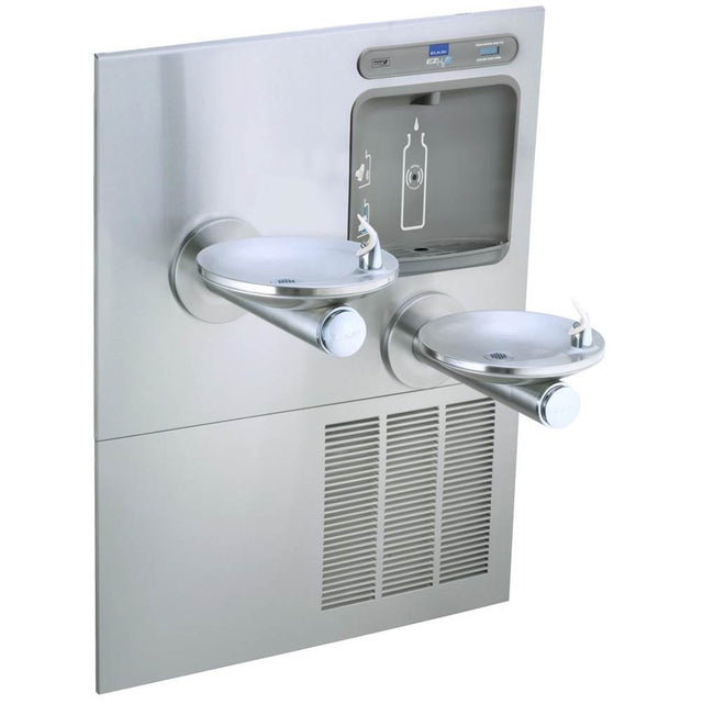Elkay - ezH2O Bottle Filling Station with Bi-Level Integral SwirlFlo Fountain, Refrigerated Non-Filtered Refrigerated Stainless - Stainless Steel