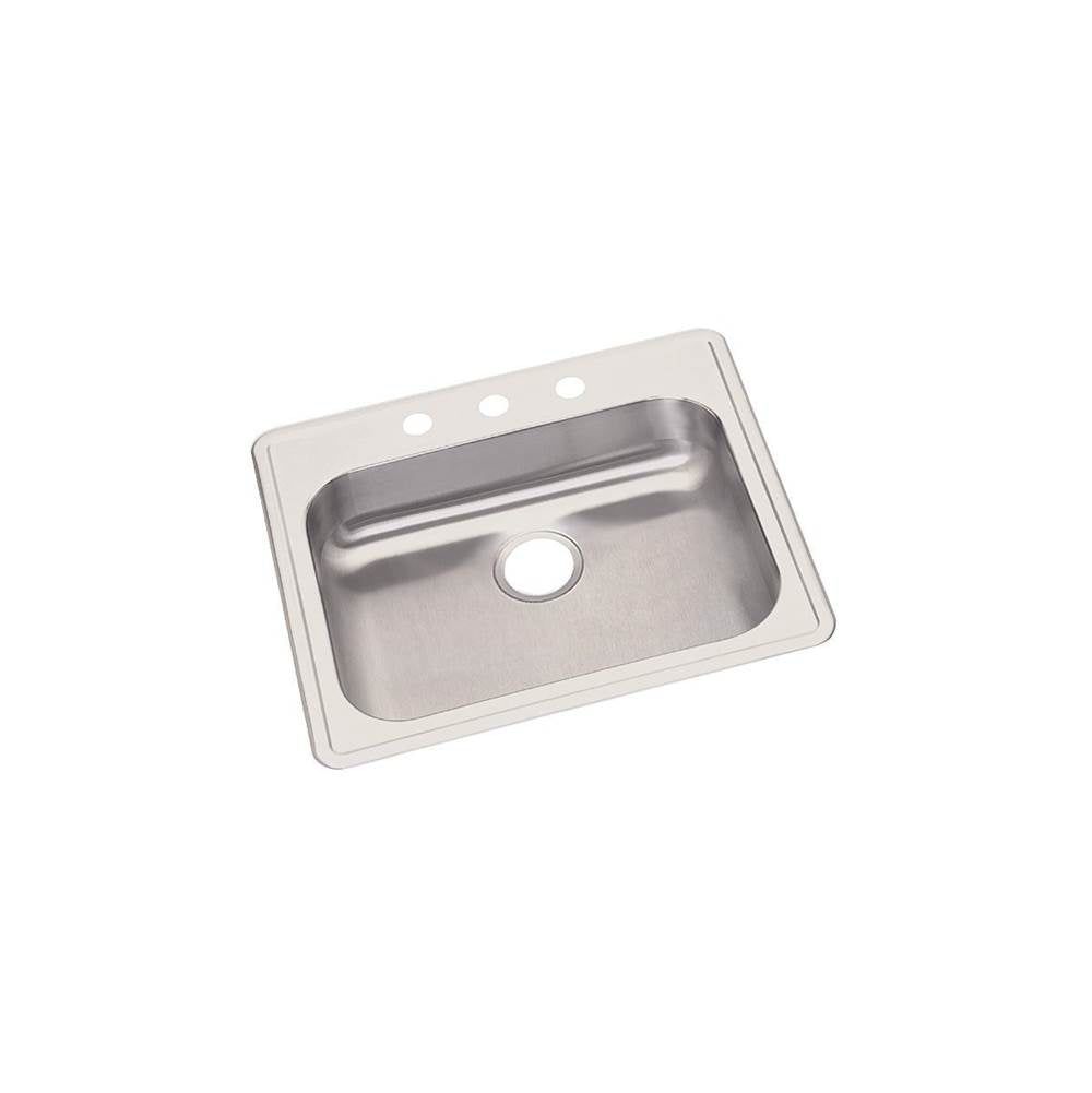 Elkay - 22 Gauge Stainless Steel 25'' x 21.25'' x 5.375'' Single Bowl Drop-in Kitchen Sink - Satin