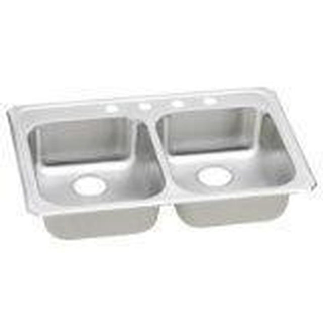 Elkay - 20 Gauge Stainless Steel 33'' x 21.25'' x 5.375'' Double Bowl Drop-in Kitchen Sink