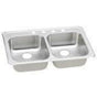 Elkay - 20 Gauge Stainless Steel 33'' x 21.25'' x 5.375'' Double Bowl Drop-in Kitchen Sink