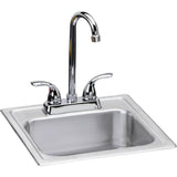 Elkay - 20 Gauge Stainless Steel 15'' x 15'' x 6'' Single Bowl Drop-in Bar/Prep Sink Kit - Elite Satin