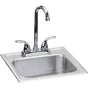 Elkay - 20 Gauge Stainless Steel 15'' x 15'' x 6'' Single Bowl Drop-in Bar/Prep Sink Kit - Elite Satin