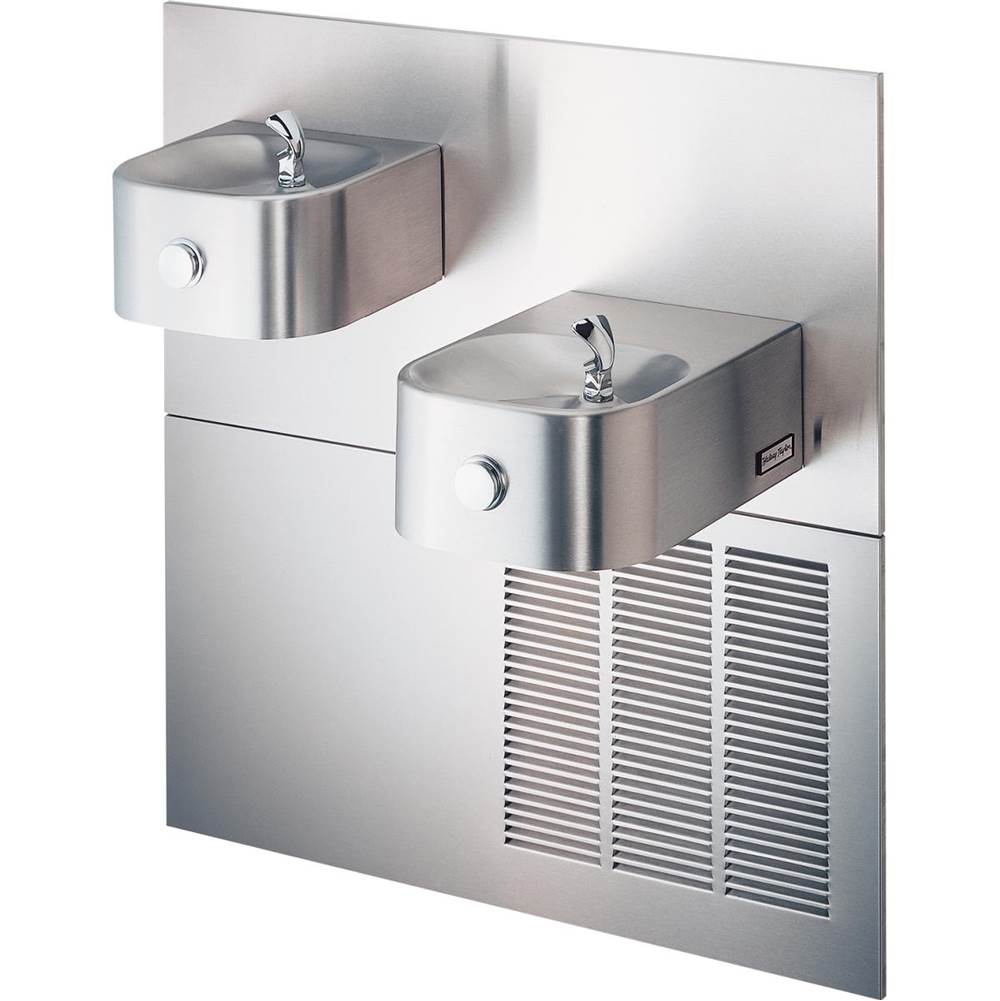 Elkay - Halsey Taylor Contour Bi-Level Fountain, Non-Filtered 8 GPH Stainless - Stainless Steel