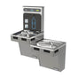 Elkay - Halsey Taylor HydroBoost Bottle Filling Station, & Bi-Level ADA Cooler, Non-Filtered 8 GPH Platinum Vinyl