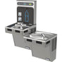 Elkay - Halsey Taylor HydroBoost Bottle Filling Station, & Bi-Level ADA Cooler, Filtered 8 GPH Platinum Vinyl