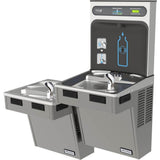 Elkay - Halsey Taylor HydroBoost Bottle Filling Station, & Bi-Level Reverse ADA Cooler, Non-Filtered 8 GPH Platinum Vinyl