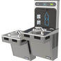 Elkay - Halsey Taylor HydroBoost Bottle Filling Station, & Bi-Level Reverse ADA Cooler, Non-Filtered 8 GPH Platinum Vinyl