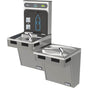Elkay - Halsey Taylor HydroBoost Bottle Filling Station, & Bi-Level ADA Cooler, High Efficiency Non-Filtered 8 GPH Platinum Vinyl