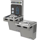 Elkay - Halsey Taylor HydroBoost Bottle Filling Station, & Bi-Level ADA Cooler, High Efficiency Filtered 8 GPH Platinum Vinyl