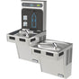 Elkay - Halsey Taylor HydroBoost Bottle Filling Station, & Bi-Level ADA Cooler, High Efficiency Filtered 8 GPH Stainless - Stainless Steel