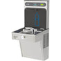 Elkay - Halsey Taylor HydroBoost Bottle Filling Station, & Single Vandal-Resistant Cooler, High Efficiency Non-Filtered 8 GPH Stainless - Stainless Steel