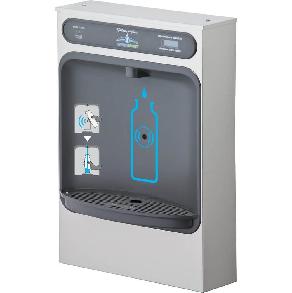 Elkay - Halsey Taylor HydroBoost Bottle Filling Station Surface Mount, Filtered Non-Refrigerated - Stainless Steel