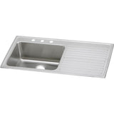 Elkay - 18 Gauge Stainless Steel 43'' x 22'' x 10'' Single Bowl Drop-in Kitchen Sink - Lustrous Satin