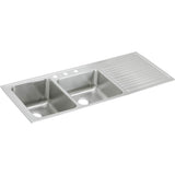 Elkay - 18 Gauge Stainless Steel 54'' x 22'' x 10'' Double Bowl Drop-in Kitchen Sink - Lustrous Satin
