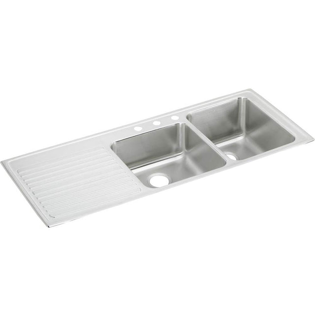 Elkay - 18 Gauge Stainless Steel 54'' x 22'' x 10'' Double Bowl Drop-in Kitchen Sink - Lustrous Satin