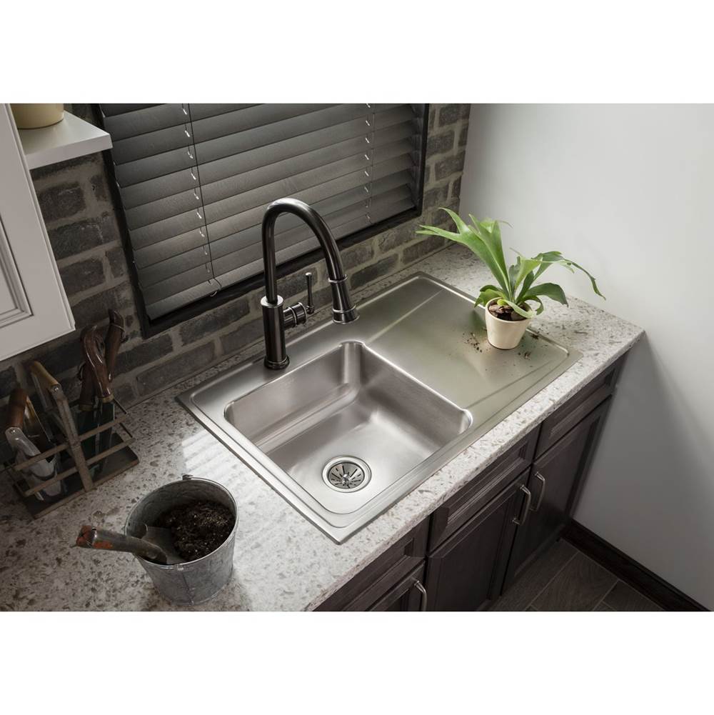 18 Gauge Stainless Steel 33'' x 22'' x 7.625'' Single Bowl Drop-in Kitchen Sink