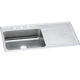 Elkay - 18 Gauge Stainless Steel 43'' x 22'' x 7.625'' Single Bowl Drop-in Kitchen Sink - Lustrous Satin