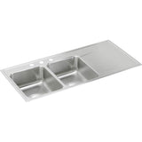 Elkay - 18 Gauge Stainless Steel 48'' x 22'' x 7.625'' Double Bowl Drop-in Kitchen Sink - Lustrous Satin