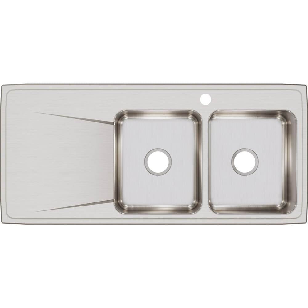 18 Gauge Stainless Steel 48'' x 22'' x 7.625'' Double Bowl Drop-in Kitchen Sink