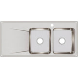 18 Gauge Stainless Steel 48'' x 22'' x 7.625'' Double Bowl Drop-in Kitchen Sink