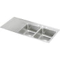 Elkay - 18 Gauge Stainless Steel 48'' x 22'' x 7.625'' Double Bowl Drop-in Kitchen Sink - Lustrous Satin