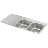 Elkay - 18 Gauge Stainless Steel 48'' x 22'' x 7.625'' Double Bowl Drop-in Kitchen Sink - Lustrous Satin