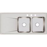18 Gauge Stainless Steel 48'' x 22'' x 7.625'' Double Bowl Drop-in Kitchen Sink