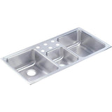 Elkay - 18 Gauge Stainless Steel 43'' x 22'' x 7.875'' Triple Bowl Top Mount Kitchen Sink - Lustertone