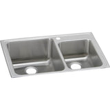 Elkay - 18 Gauge Stainless Steel 33'' x 22'' x 10'' Double Bowl Drop-in Kitchen Sink - Lustrous Satin