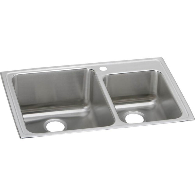 Elkay - 18 Gauge Stainless Steel 33'' x 22'' x 10'' Double Bowl Drop-in Kitchen Sink - Lustrous Satin
