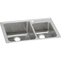 Elkay - 18 Gauge Stainless Steel 33'' x 22'' x 10'' Double Bowl Drop-in Kitchen Sink - Lustrous Satin