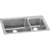 Elkay - 18 Gauge Stainless Steel 37'' x 22'' x 10'' Double Bowl Drop-in Kitchen Sink - Lustrous Satin