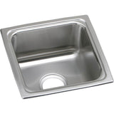 Elkay - 18 Gauge Stainless Steel 15'' x 15'' x 5.5'' Single Bowl Drop-in Bar/Prep Sink - Lustrous Satin