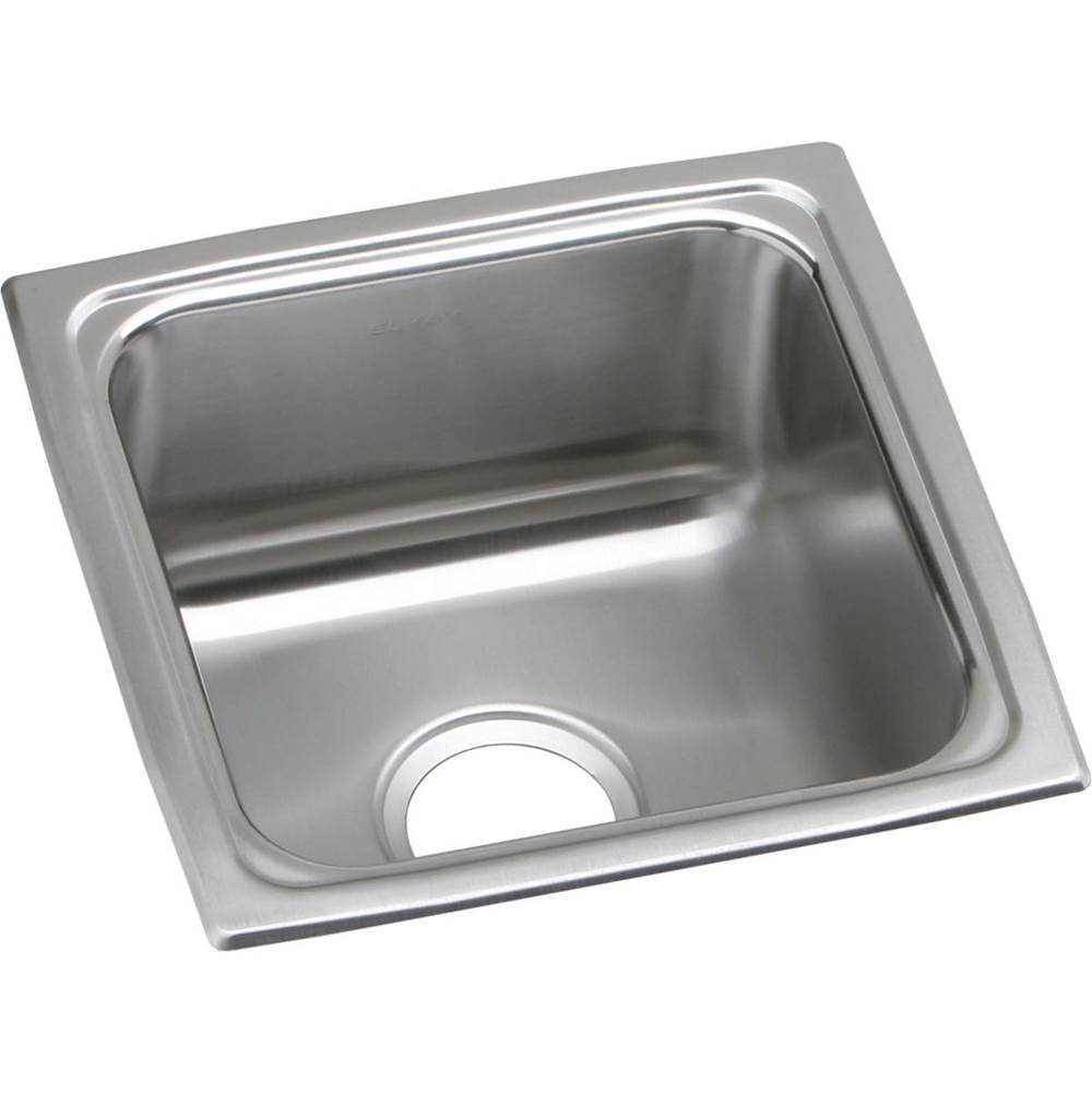 Elkay - 18 Gauge Stainless Steel 13'' x 13'' x 7.625'' Single Bowl Drop-in Kitchen Sink - Lustrous Satin