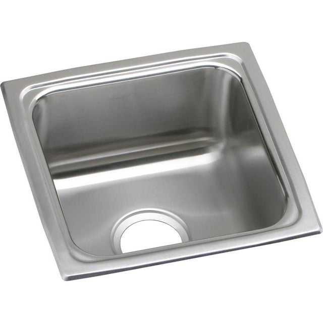 Elkay - 18 Gauge Stainless Steel 13'' x 13'' x 7.625'' Single Bowl Drop-in Kitchen Sink - Lustrous Satin