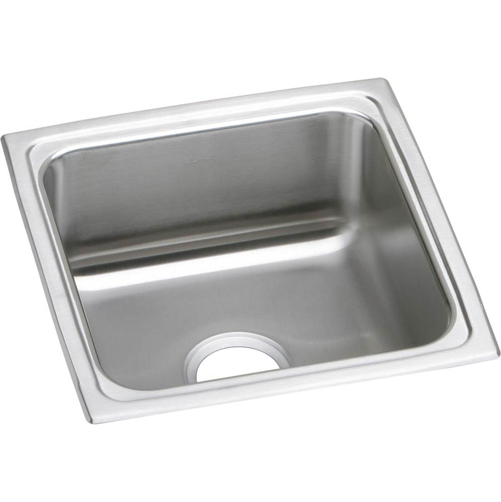 Elkay - 18 Gauge Stainless Steel 17'' x 17.5'' x 7.625'' Single Bowl Drop-in Kitchen Sink - Lustrous Satin